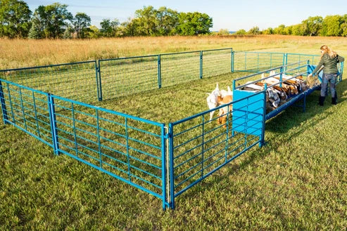 Sydell Fenceline Feeder Add-On | #0816HP / #0818HP | Height 42" To 50" | Length 49" | Width 25 1/2" | For Sheep & Goat