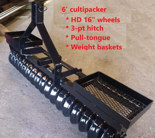 Ripping It Outdoors 6' Cultipacker | Width 72" | 25–40+ HP | 3-Point OR Pull Type OR Quick Attach | For Tractors