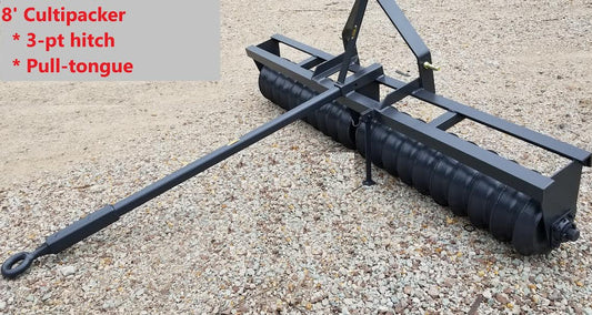 Ripping It Outdoors 8' Cultipacker | Width 96" | 35–50+ HP | 3-Point OR Pull Type OR Quick Attach | For Tractors