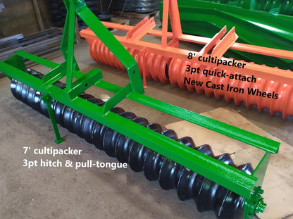 Ripping It Outdoors 7' Cultipacker | Width 84" | 30–45+ HP | 3-Point OR Pull Type OR Quick Attach | For Tractors