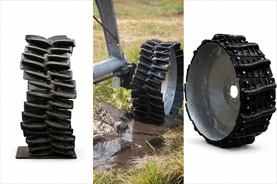 Shark Wheels Airless Irrigation Solution | High Traction SWIFT | 30-Paddle | For Standard Center Pivot Irrigation Systems