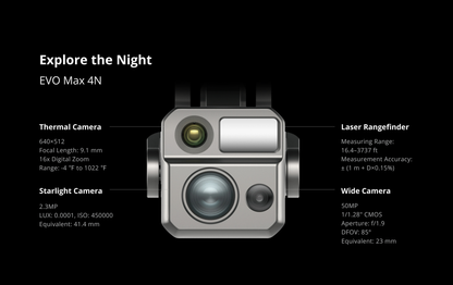 Autel EVO Max 4N | Starlight Night‑Vision | 42 min Flight | 2 Free Batteries + 1 Multi‑Charger (Summer Campaign)