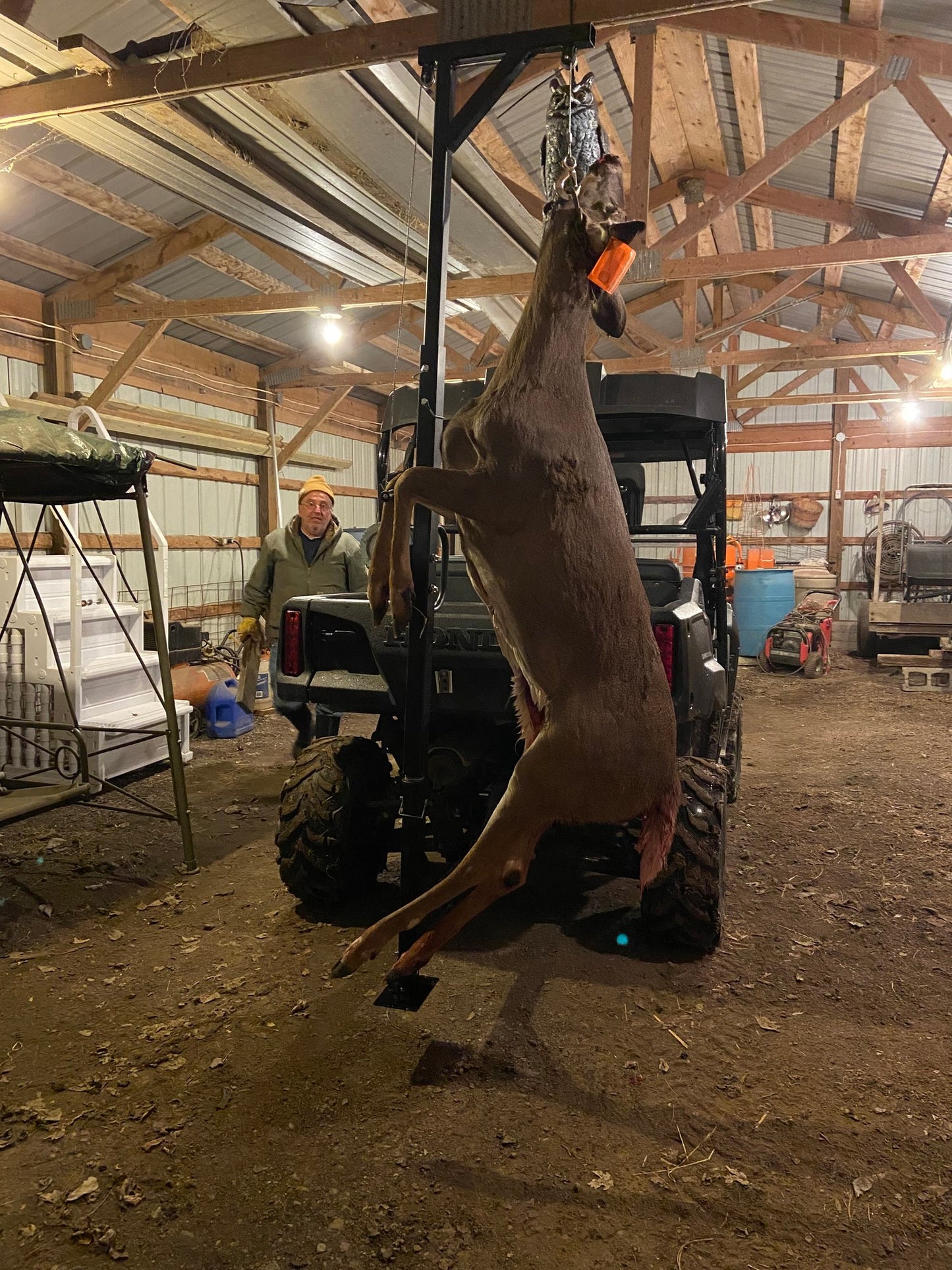 KShot Deluxe Hitch-Mounted Deer Hoist W/ Swivel & Gambrel | Model DEER-HOIST-SWIVEL | Height 95.75" | 20 To 100+ HP | For Trucks, SUVs, ATVs & UTVs