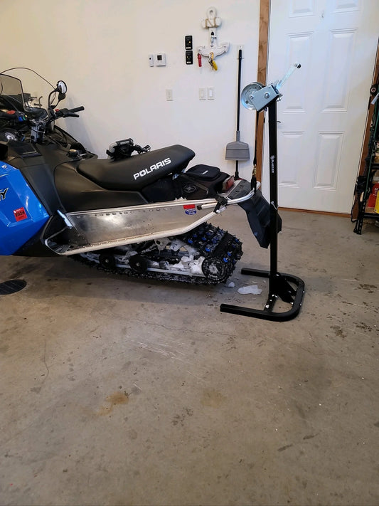 Black Widow Black Ice Snowmobile Lift with Winch | Model SNO-LIFT-WINCH | Base Size 22" x 18.5" | Capacity 700 lb | For Snowmobile