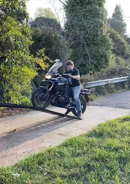 Black Widow Heavy-Duty Folding Arched Motorcycle Ramp | Models BW-12040-HD & BW-14440-HD | Size 40" Wide | Capacity 1,500 lb | For Street, Touring & Cruiser Motorcycles