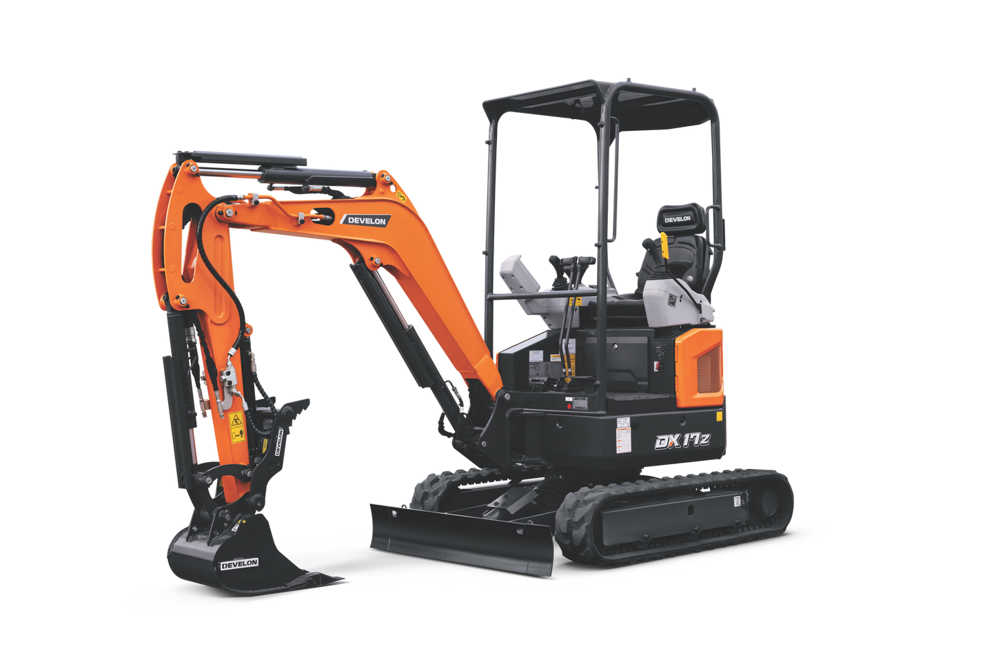 Develon | Mini Excavator | DX17Z-7 | 18″ Bucket | 61" Overall Width | 2 Tons