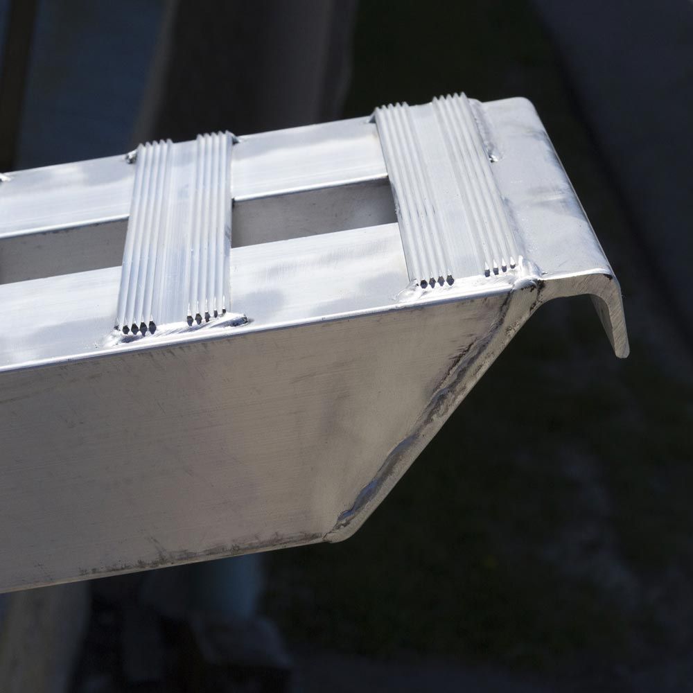 Heavy Duty Ramps Heavy Equipment Ramps | Model 10-16-120-05-S | Size 10' L x 16" W | Hook End, Stub Foot | 10,000 lb. per Axle | Horsepower 23 HP | For Trailers 36"-42" Drop