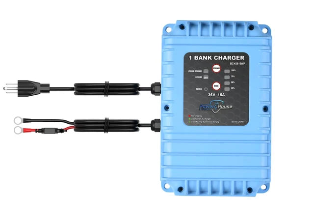 PowerHouse Lithium 36V 15A Waterproof Onboard Lithium Battery Charger | Model BCH3615WP | 36V Systems