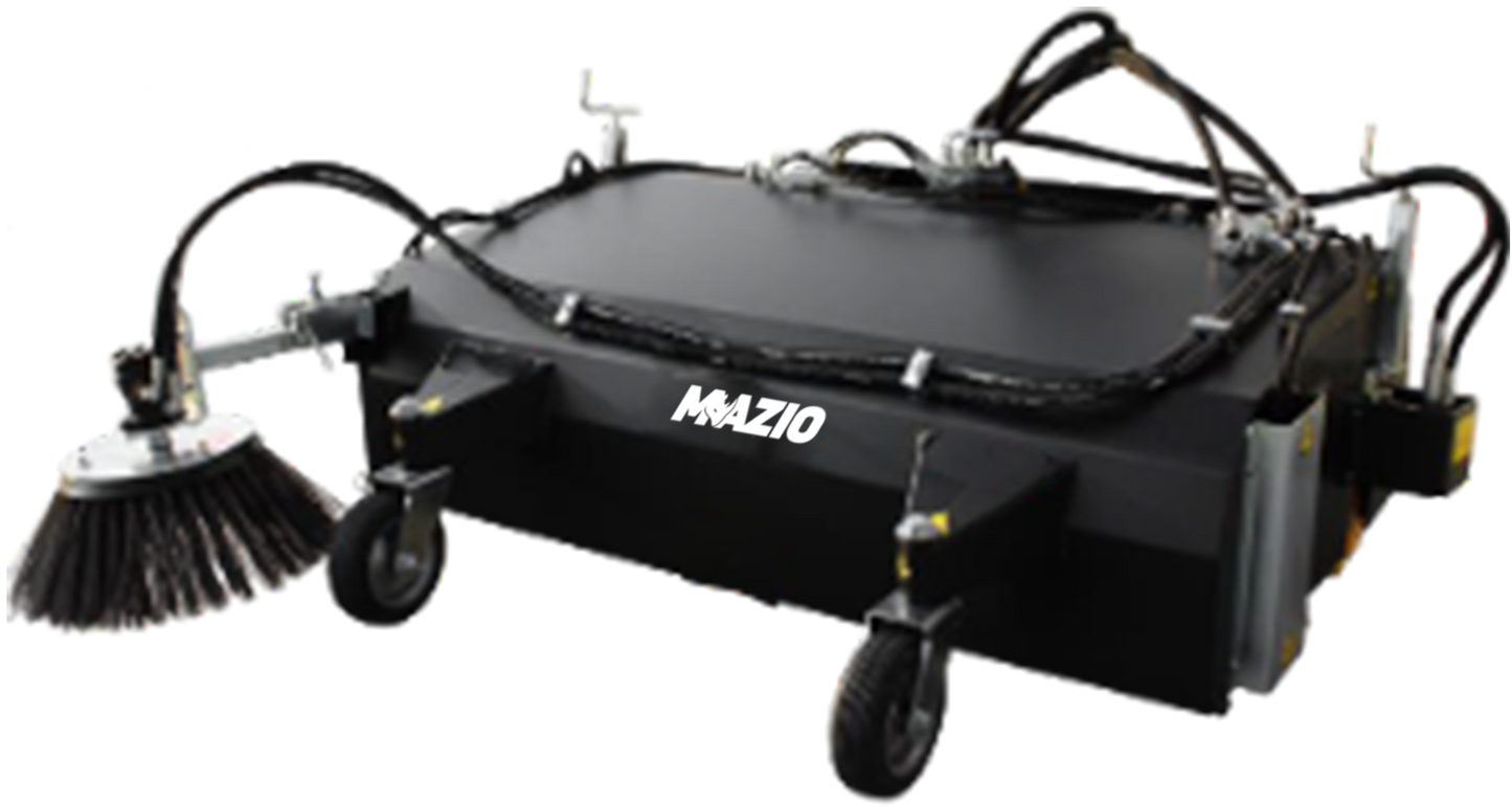 Mazio Industrial Type Pick-Up Broom | Model SPZ-12i To SPZ-26i | Width 1460 To 2910 mm | Capacity 250 To 540 Litres | For Wheel Loaders