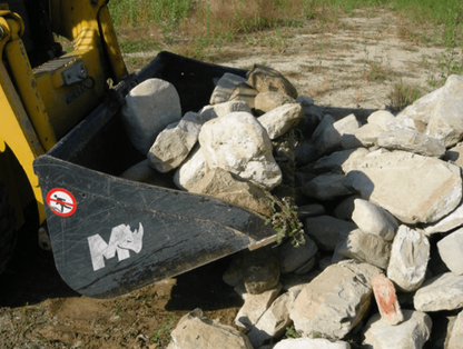 Mazio Rock Bucket Skid Steer Standard Bucket | Width 1250  to 2030 mm | Capacity 0.351 to 0.588 m³ | Weight 230 to 310 kg | For Skid Steer Loaders