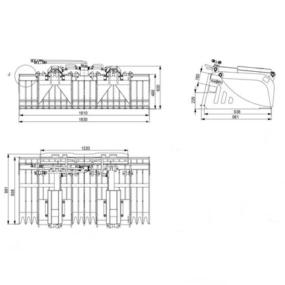 Landy Attachment Rock Grapple Bucket | Width 72" & 84" | 16 GPM | For Skid Steers
