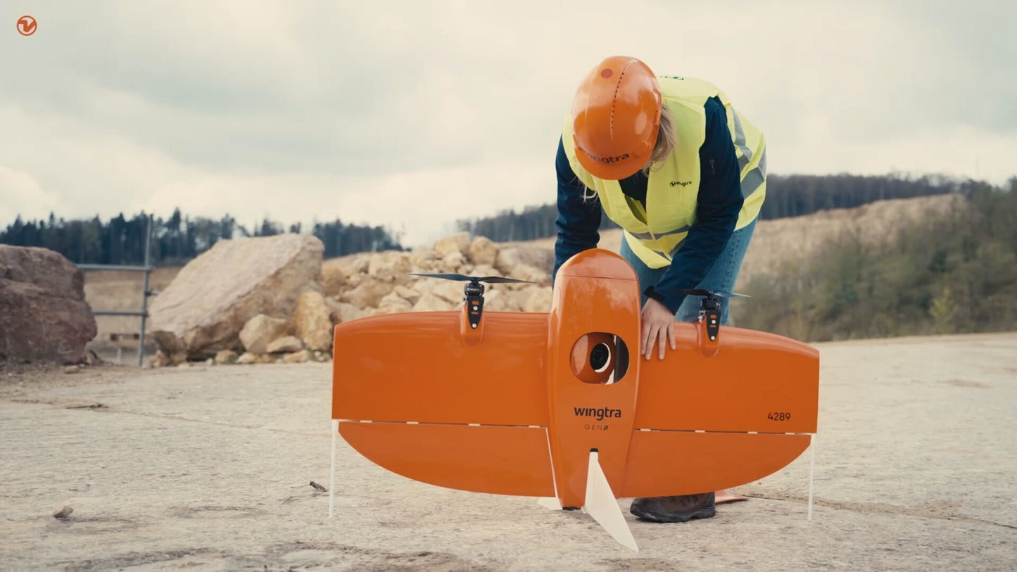 Wingtra | Wingtra One GEN II | VTOL Mapping Drone | 61 MP | Up to 59 Min Flight Time | 16 m/s Flight Speed  | 6-25 MP Camera GIS & Engineering