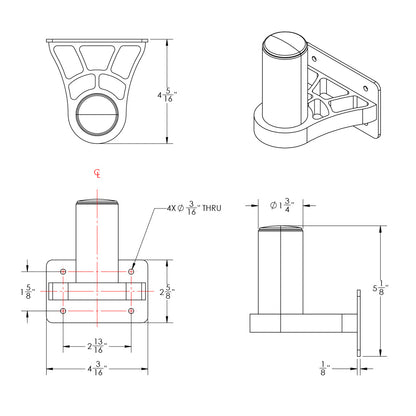TACO ShadeFin Mini Side Wall Mount w/Backing Plate [T10-4000-12]