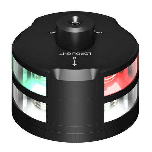 Lopolight Tri-Color Anchor Light w/Windex Mount - 1NM - Black Housing w/FB Base [101-009W-FB-B]