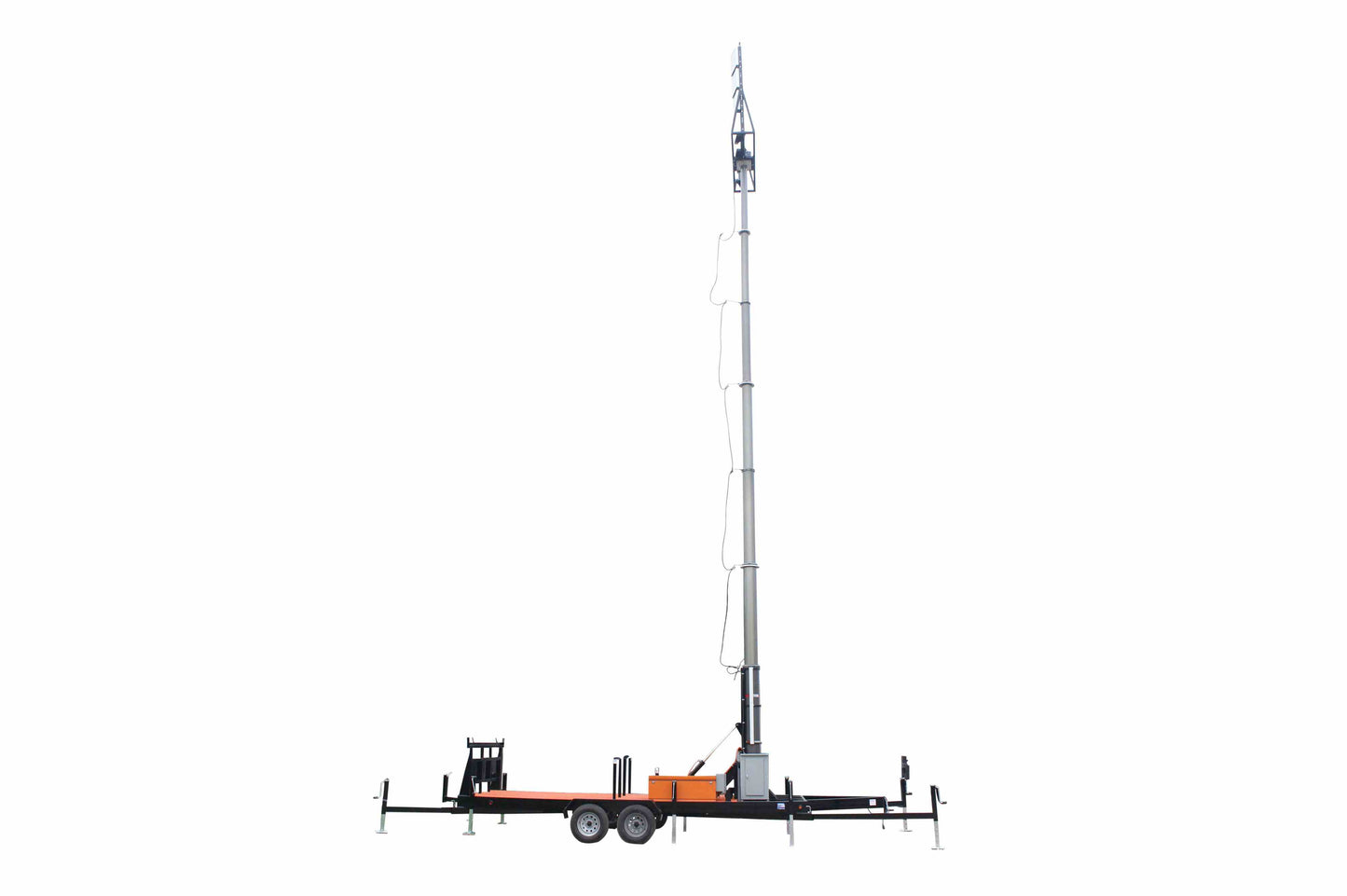 Larson Electronics MegaTower 50' Pneumatic Megatower™ - 21 Foot Trailer - Extends 22-58 Feet - (16) 480 Watt LED Lights