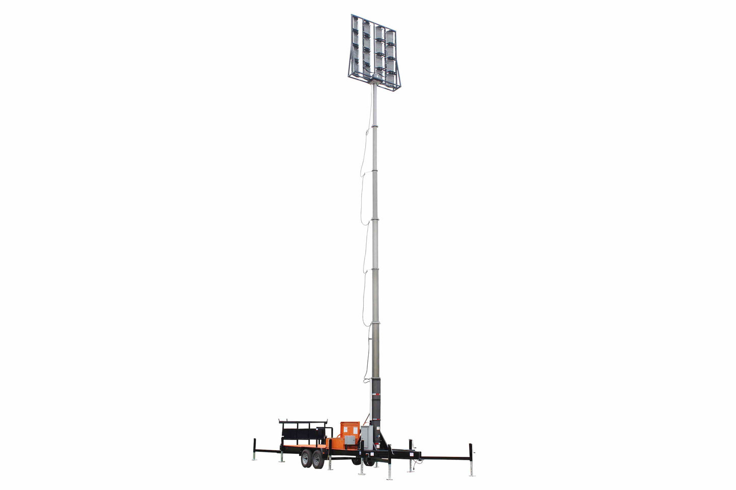 Larson Electronics MegaTower 50' Pneumatic Megatower™ - 21 Foot Trailer - Extends 22-58 Feet - (16) 480 Watt LED Lights