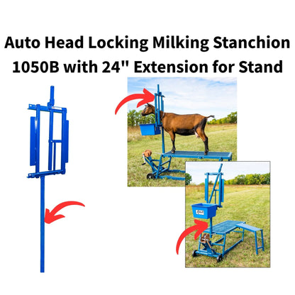 Sydell Auto Head Locking Milking Stanchion | #1050B | Extension 24" | For Sheep & Goat Milking Stand