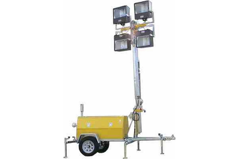 Larson Electronics 12,000 Watt, Water Cooled Diesel Generator - 30' Telescoping Tower - 4, 1000W Metal Halide