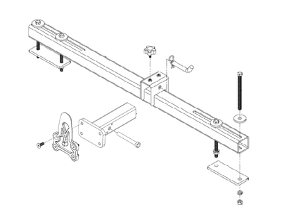 Umount Z-Turn & Stand-On Mower Mount 48″ | Caster Arms | 3/8″ Thick Steel Plates