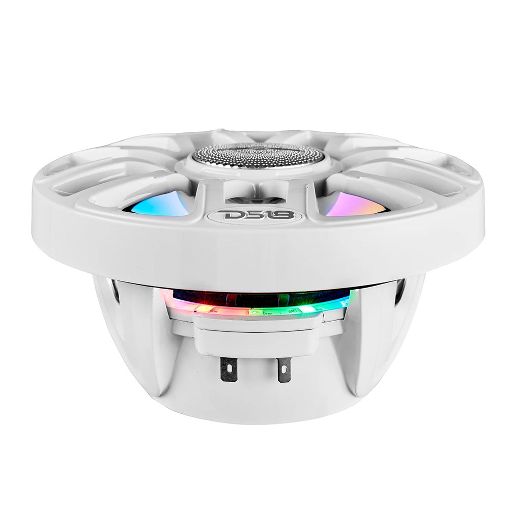 DS18 6.5" 2-Way Coaxial Marine Speakers w/Digital LED Lights  Bullet Tweeter - White - 150W, 4-Ohm [NXL-IQ6/WH]