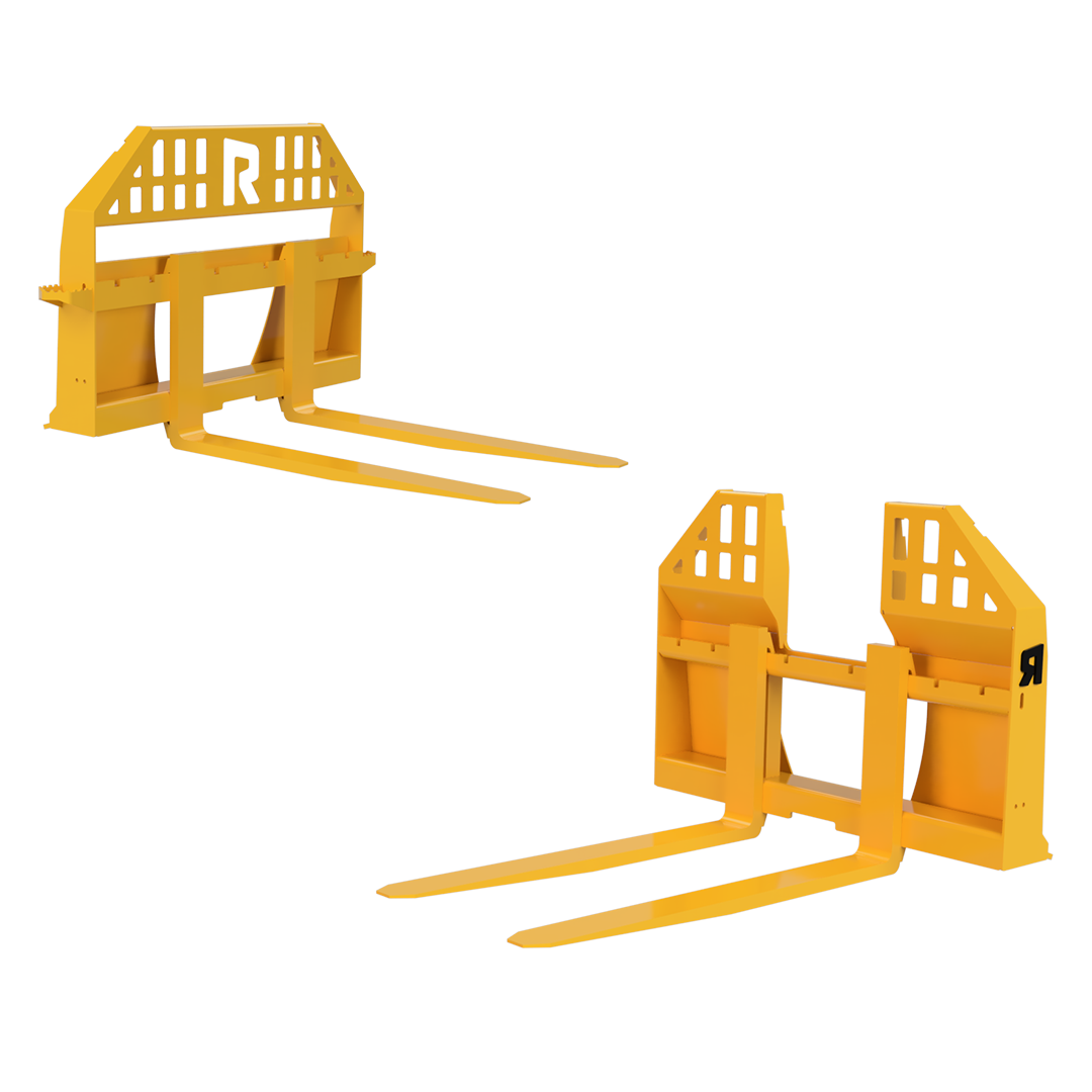 Rockland Pallet Forks | Premium-Grade Tines | Hydraulic Adjustment Option | For Skid Steer