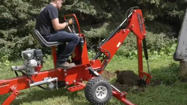 HitchDoc DirtMaster Towable Backhoe | Model KW55 | Digging Depth 78” inches | Horsepower 8.4 HP | For ATVs, UTVs & Small Utility Vehicles