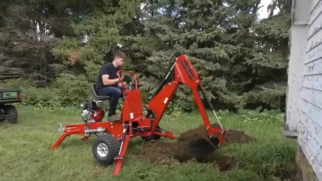 HitchDoc DirtMaster Towable Backhoe | Model KW55 | Digging Depth 78” inches | Horsepower 8.4 HP | For ATVs, UTVs & Small Utility Vehicles