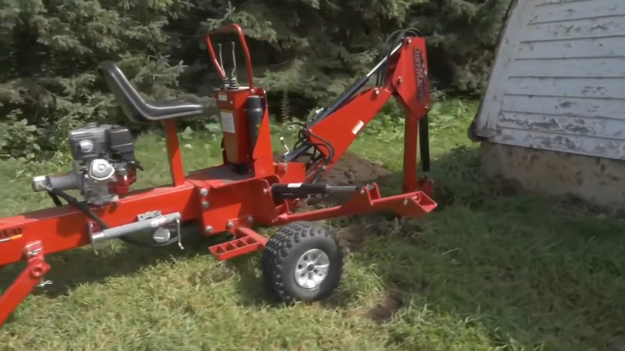 HitchDoc DirtMaster Towable Backhoe | Model KW55 | Digging Depth 78” inches | Horsepower 8.4 HP | For ATVs, UTVs & Small Utility Vehicles