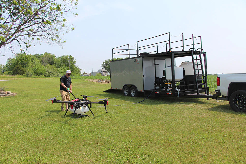 Top Notch Trailers Spray Drone Trailer DT1 With MixMate | 20' Trailer Length | Enclosed Storage With Open Station