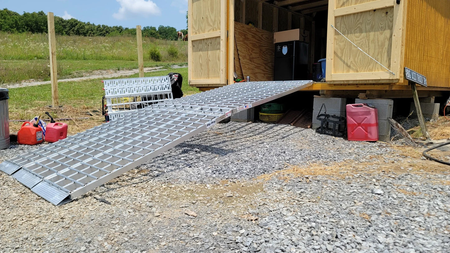 Black Widow Big Boy Extra-Wide 3-Piece Arched Folding Ramp | Models MF3-12057 & MF3-14457 | 57" Wide | Capacity 3,000 To 3,750 lb | For Motorcycles & Trikes