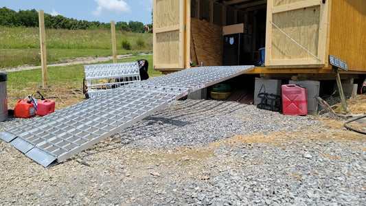 Black Widow Big Boy Extra-Wide 3-Piece Arched Folding Ramp | Models MF3-12057 & MF3-14457 | 57" Wide | Capacity 3,000 To 3,750 lb | For Motorcycles & Trikes