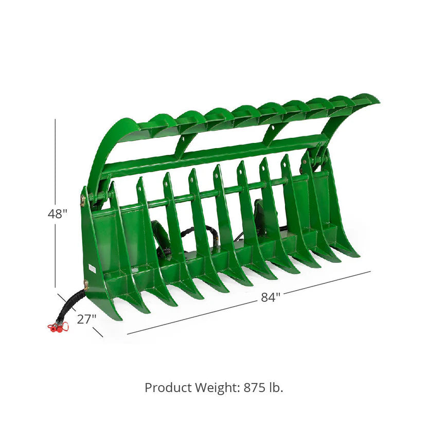 Titan Attachment Global Euro Root Grapple Rake | Working Width 72" & 84" | Horsepower 50 to 90 HP | For Tractor Loaders