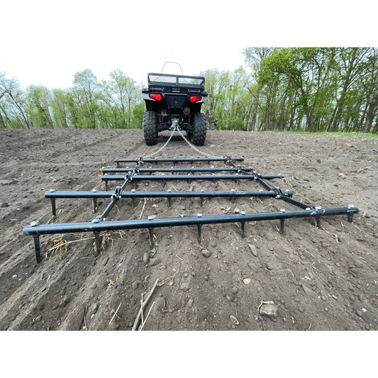 Field Tuff 5' Spike ATV Drag – Tow-Behind Harrow with 3.75" Spikes  | Pull Type | For ATVs, UTVs, and Utility Tractors