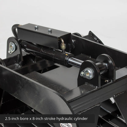 Titan Attachments Skeleton Rock Grapple Rake | Overall Width 40.5" inches | Hydraulic Flow 11-20 GPM | For Mini Skid Steer