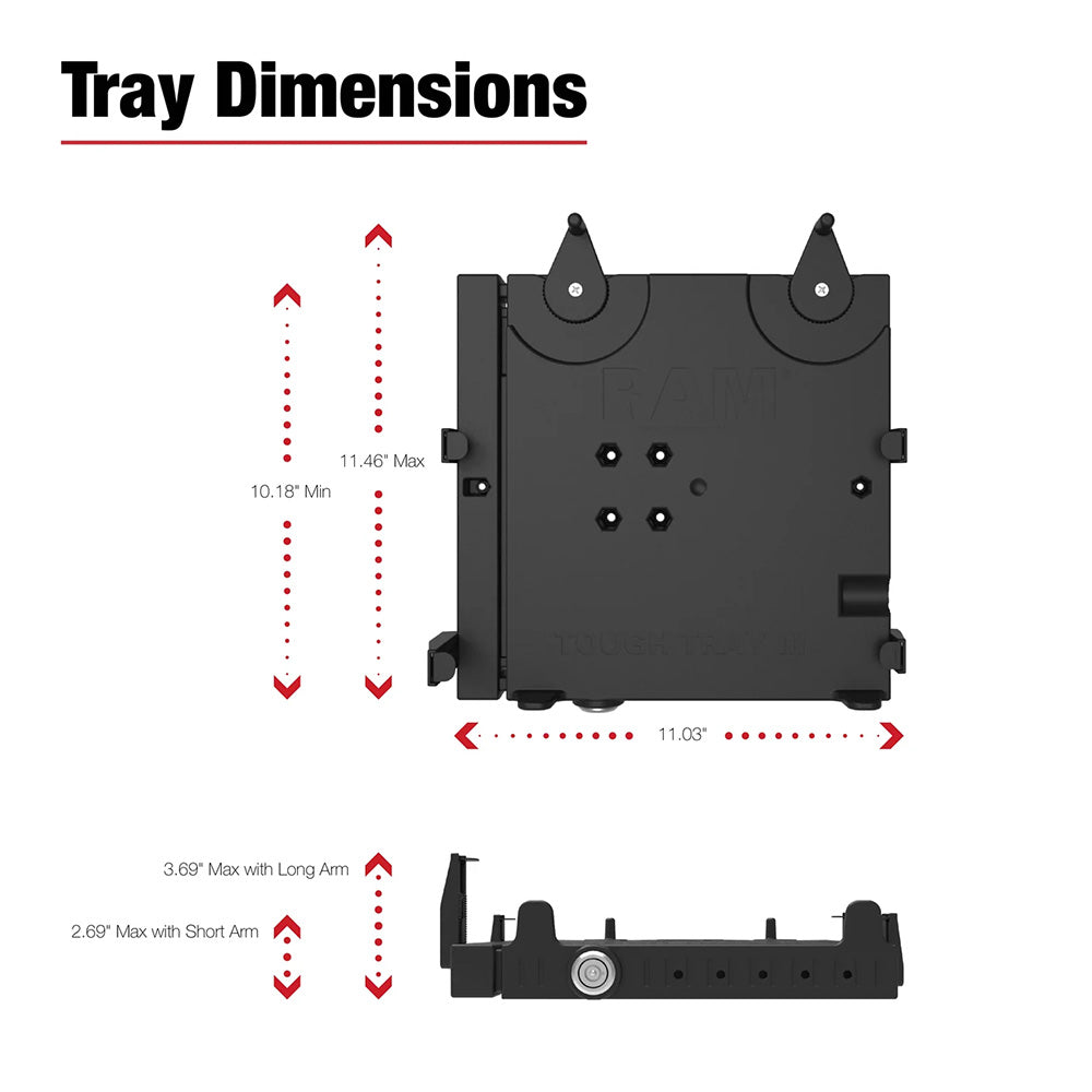 RAM Mount RAM Tough-Tray III Spring-Loaded Laptop Tray [RAM-234-7]