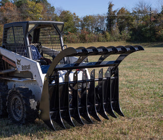 Titan Attachments Root Grapple Rake | Overall Width 60"-84" inches | Oil Flow Range 15-28 GPM | For Skid Steer