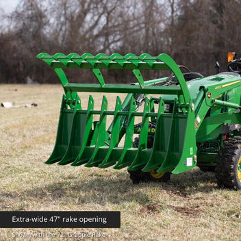 Titan Attachments Root Grapple Rake | Overall Width 60" & 72" inches | Horsepower 40-75 HP | For Tractors