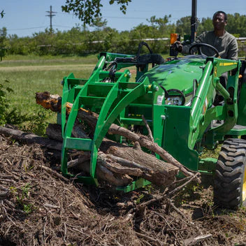 Titan Attachments Log Grapple | 29" Width | Height 42 inches | Weight Capacity 1.75 Tons | Weight 0.21 Tons | Fits John Deere Hook & Pin