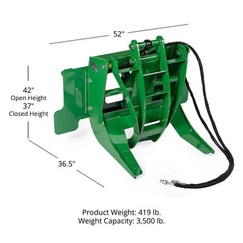 Titan Attachments Log Grapple | Jaw Opening 42" inches | Horsepower 40+ HP | For Tractors