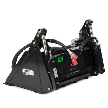 Titan Attachments Combo Bucket | 4-in-1 Multi-Function | 35" Width | 850 lb Capacity | Oil Flow Range 8–12 GPM | For Mini Skid Steers