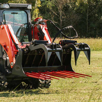 Titan Attachment Manure Tine Grapple Bucket | Overall Width 60" & 72" inches | Hydraulic Flow 11-20 GPM | For Skid Steer