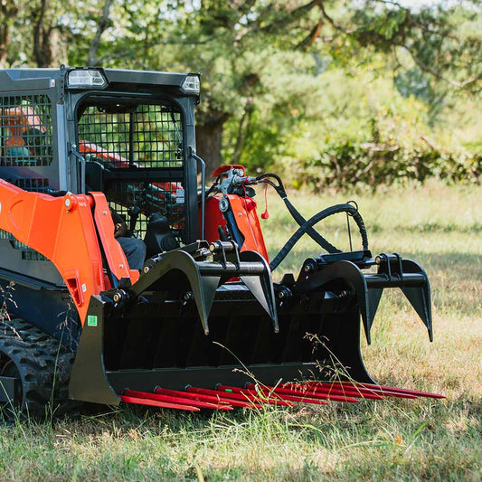 Titan Attachment Manure Tine Grapple Bucket | Overall Width 60" & 72" inches | Hydraulic Flow 11-20 GPM | For Skid Steers