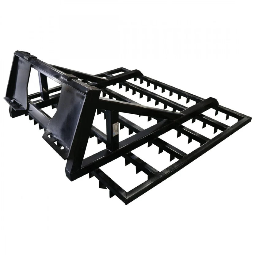 Titan Attachments Terra Monster Dirt Grader & Leveler | 72″ Width | 84 Offset Steel Teeth | 565 lb | 12–25 GPM | For Skid Steers