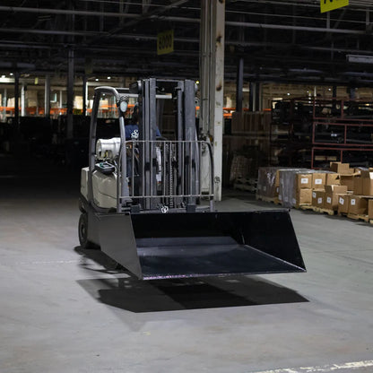 Titan Attachments Dump Bucket | Forklift Mounted | 65" Width| 532 lbs | 36" Cat II Forks | 90° Dump Angle | 45–75 HP | For Tractor