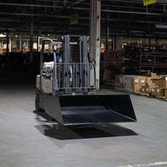 Titan Attachments Dump Bucket | Forklift Mounted | 65" Width| 532 lbs | 36" Cat II Forks | 90° Dump Angle | 45–75 HP | For Tractor