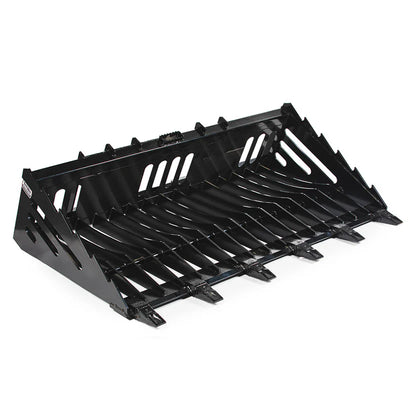 Titan Attachments Skeleton Rock Bucket | 0.5″ Tines | 60″–72″ Width | 600–670 lb | 4″ Debris Sifting Gap | Oil Flow Range 10–20 GPM | For Skid Steers