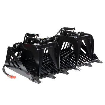 Titan Attachments Rock Grapple Rake | Fine Grade Skeleton | Overall Width 60", 72" & 82" Inches | Hydraulic Flow 11-20 GPM  | Horsepower 50-75 HP | For Skid Steer & Tractor