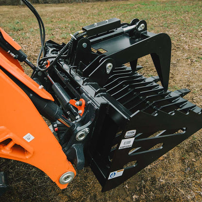 Titan Attachments Fine Grade Skeleton Rock Grapple Rake | Width 60", 72" & 82" inches | Hydraulic Flow 11-20 GPM | For Skid Steers