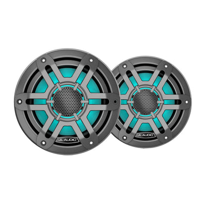 JL Audio M200 Marine Speakers 6.5" LED w/Grey Sport Grille [010-04753-03]