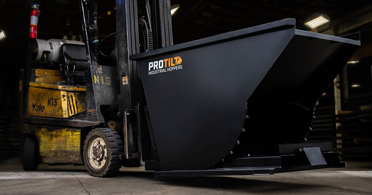 ProTilt Self-Dumping & Bump Release Hopper | Standard Duty | Volume Capacity 0.25 - 3.00 cu yd | Width 30" - 68" | For Fork Lifts